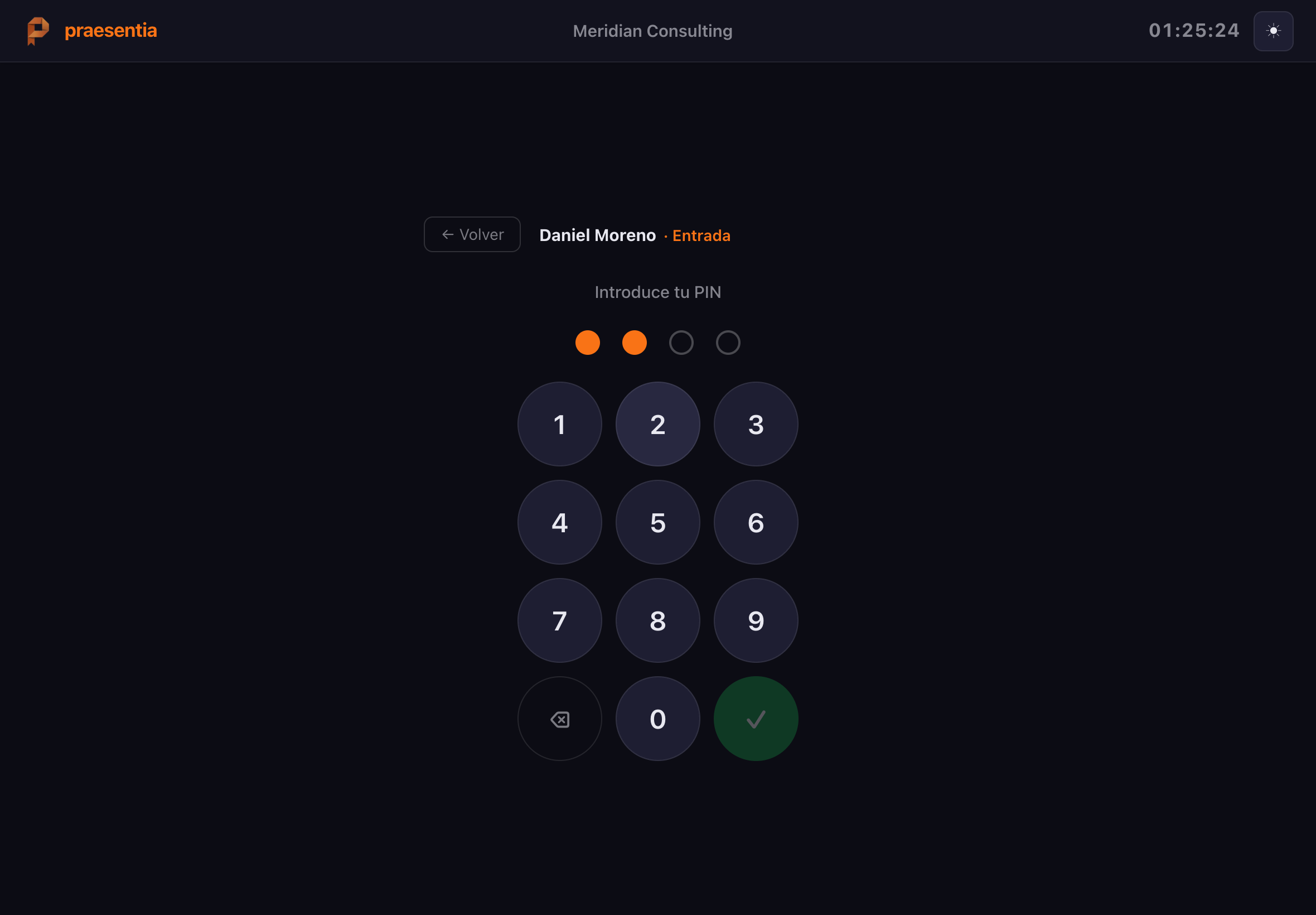 Kiosko - Entrada de PIN