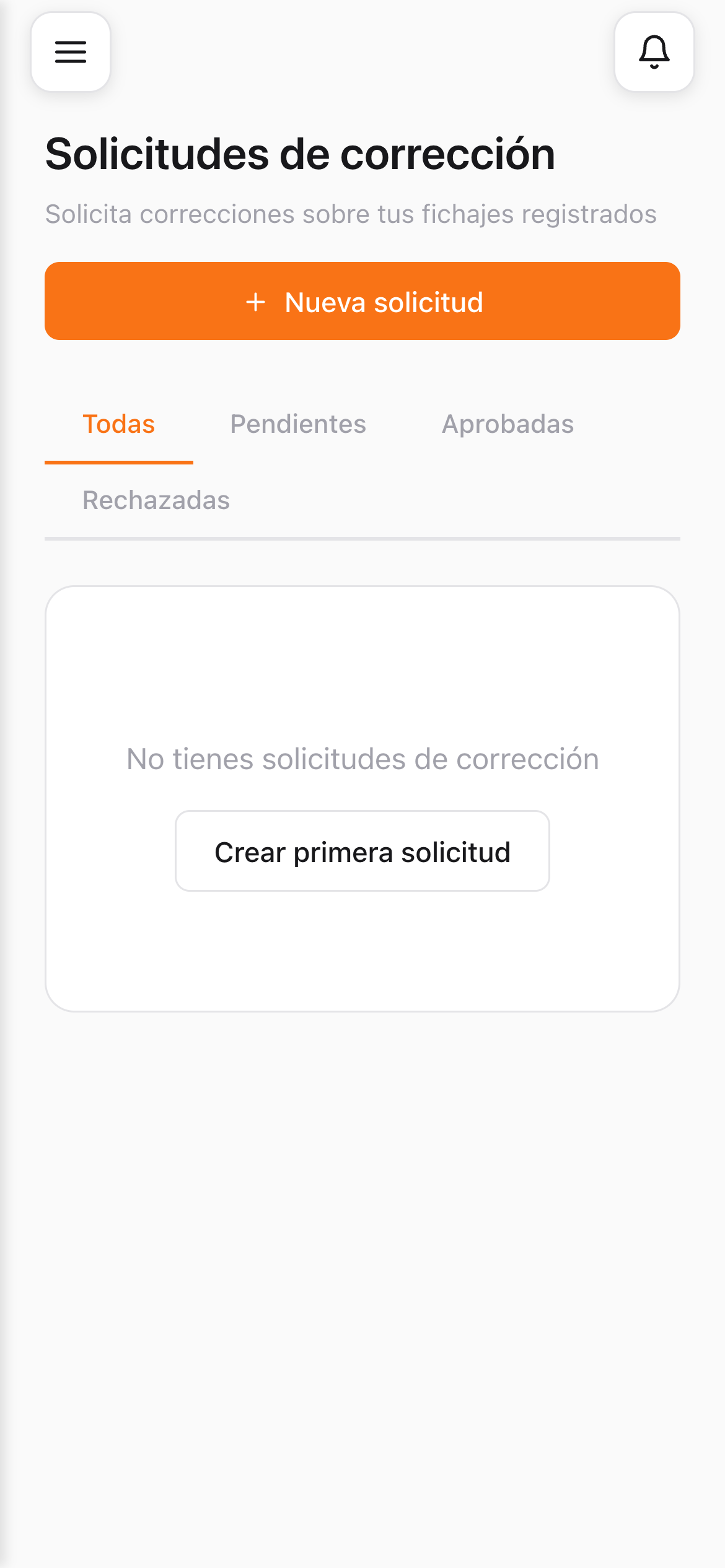Solicitudes de correccion